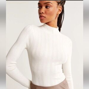 Abercrombie Ribbed Mockneck Bodysuit White Large